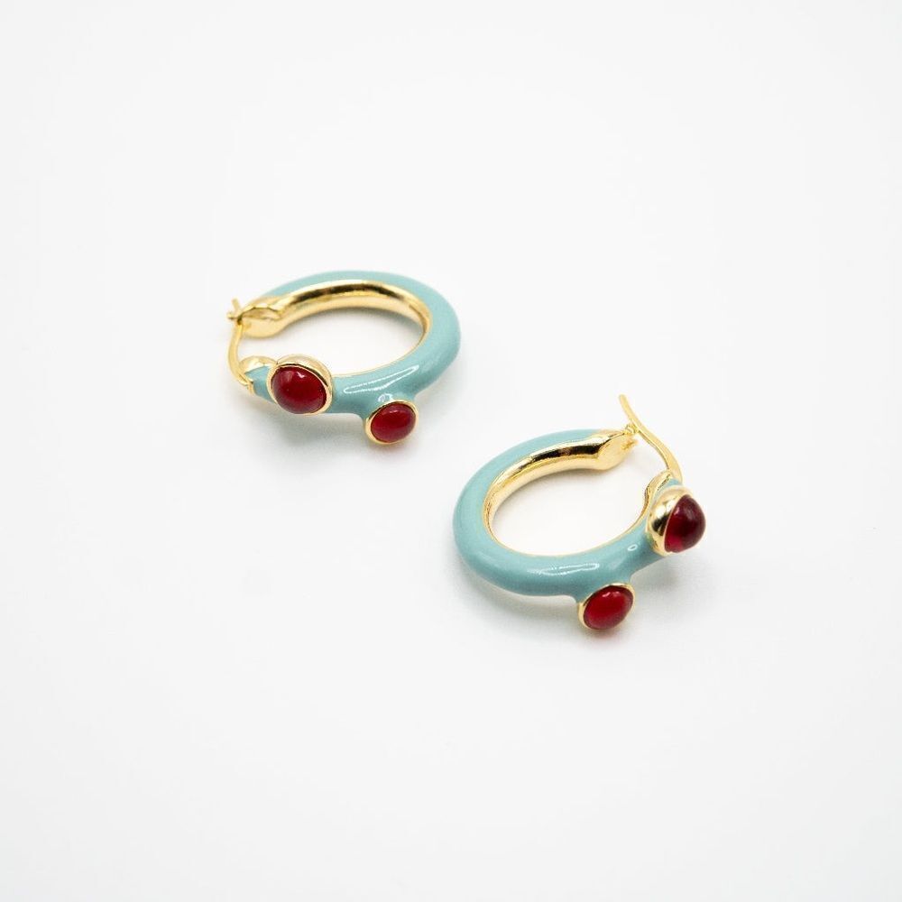 Enamel Hoop Earrings #1727
